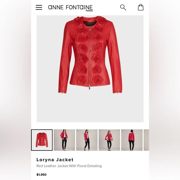 Loryna Jacket
Red Leather Jacket With Floral Detailing - Picture 16 of 16